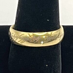 Men's Size 10 Gold Toned Lord of the Ring "The One Ring"